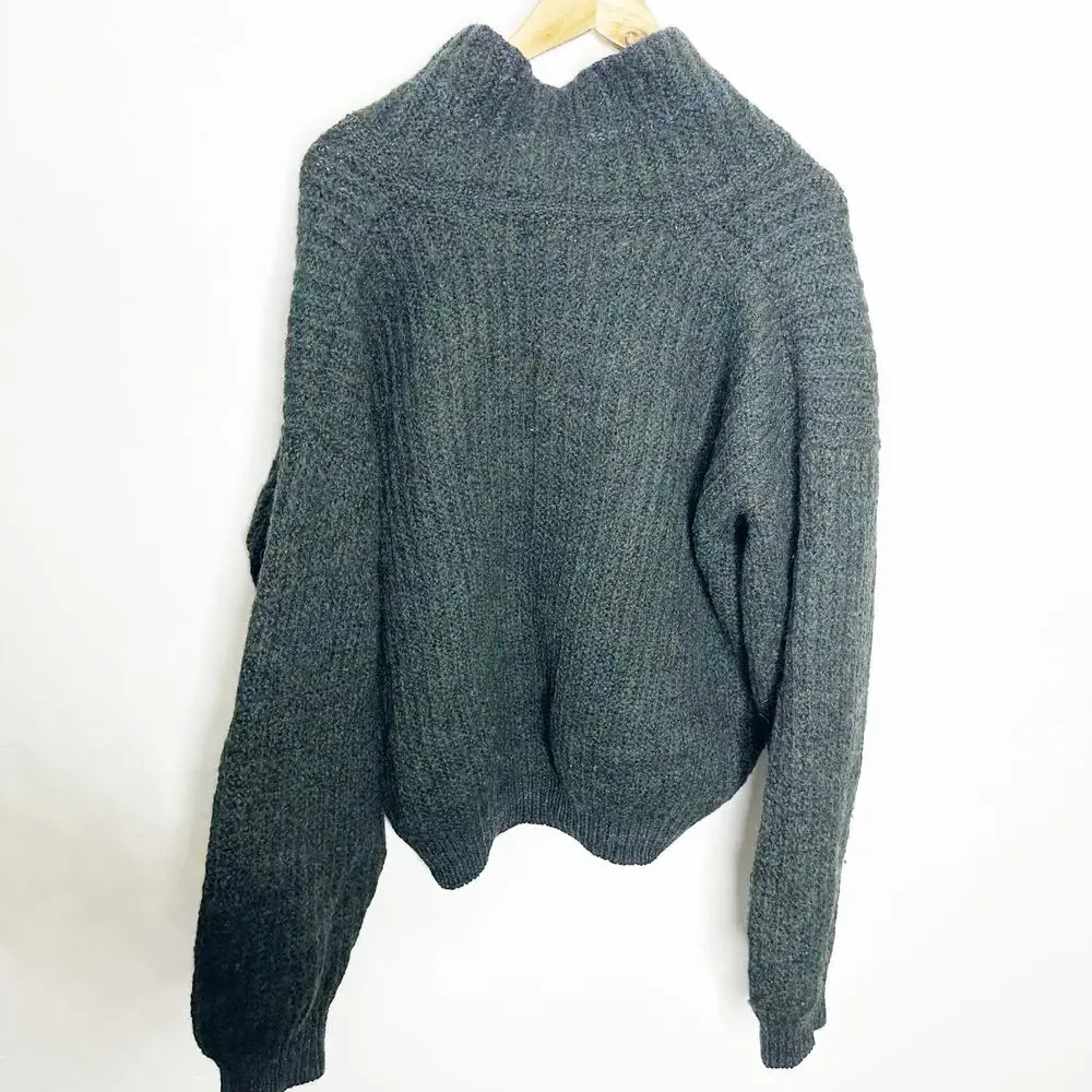 VTG 60s BROOKS BROTHERS wool mock neck thick knit sweater green Ireland XL